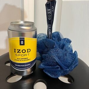 IZOD Sport Mesh Bath Sponge for Men – Navy Blue Loofah / NEW